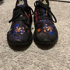 Adidas Black and Blue Athletic Performance Shoes